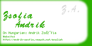 zsofia andrik business card